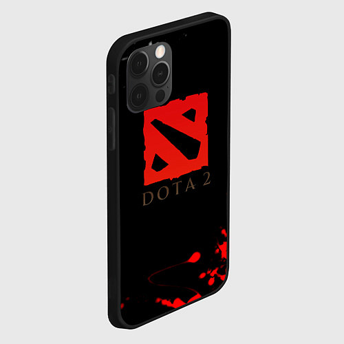 Чехол iPhone 12 Pro Dota 2 краски текстура / 3D-Черный – фото 2