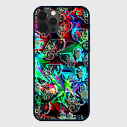 Чехол для iPhone 12 Pro Слоники в орнаменте, цвет: 3D-черный