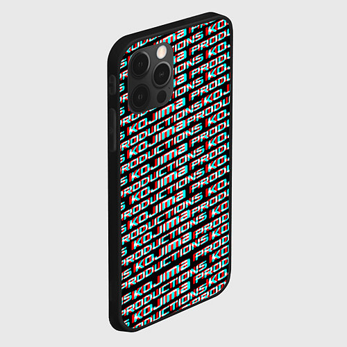 Чехол iPhone 12 Pro Kojima glitch pattern studio / 3D-Черный – фото 2