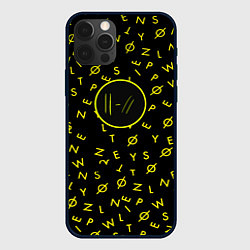 Чехол для iPhone 12 Pro Twenty one pilots pattern rock yellow, цвет: 3D-черный