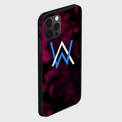 Чехол iPhone 12 Pro Алан Волкер огенный стиль градиент / 3D-Черный – фото 2