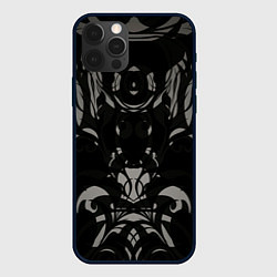 Чехол для iPhone 12 Pro Серый орнамент, цвет: 3D-черный