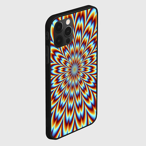 Чехол iPhone 12 Pro Оптическая иллюзия в виде цветка / 3D-Черный – фото 2
