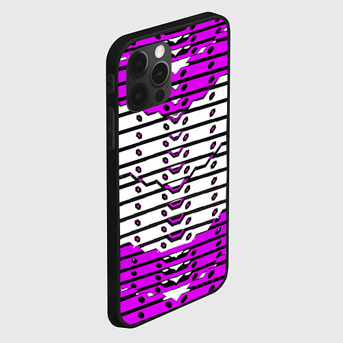 Чехол iPhone 12 Pro Фиолетово-белая техно броня / 3D-Черный – фото 2