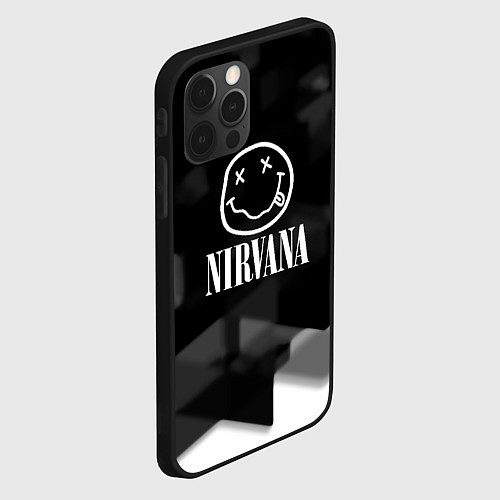 Чехол iPhone 12 Pro Nirvana текстура рок / 3D-Черный – фото 2