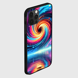 Чехол для iPhone 12 Pro Неоновая космическая абстракция - нейросеть, цвет: 3D-черный — фото 2