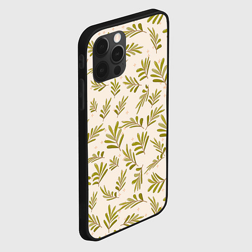 Чехол iPhone 12 Pro Веточки и звезды / 3D-Черный – фото 2