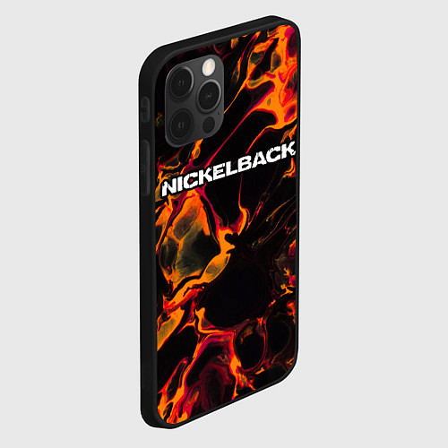 Чехол iPhone 12 Pro Nickelback red lava / 3D-Черный – фото 2