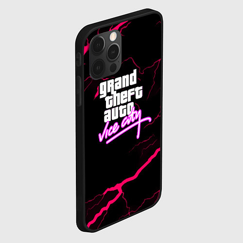 Чехол iPhone 12 Pro GTA storm vice city / 3D-Черный – фото 2