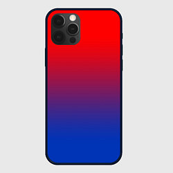 Чехол для iPhone 12 Pro Красный и синий градиент, цвет: 3D-черный