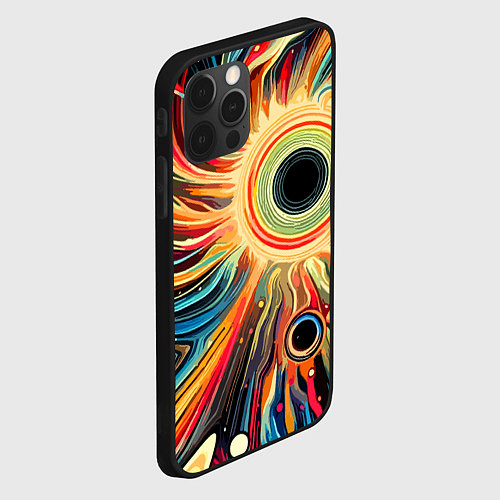 Чехол iPhone 12 Pro Space abstraction - ai art / 3D-Черный – фото 2