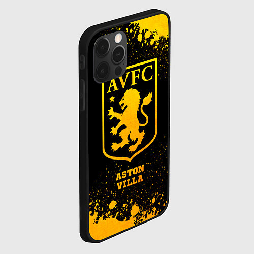 Чехол iPhone 12 Pro Aston Villa - gold gradient / 3D-Черный – фото 2
