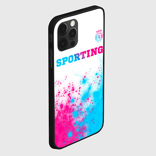Чехол iPhone 12 Pro Sporting neon gradient style посередине / 3D-Черный – фото 2