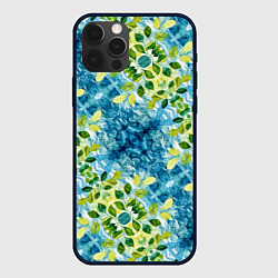 Чехол для iPhone 12 Pro Сине-зеленое акварельное настроение, цвет: 3D-черный