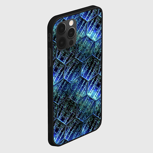 Чехол iPhone 12 Pro Искры за стеклянной мозаикой / 3D-Черный – фото 2
