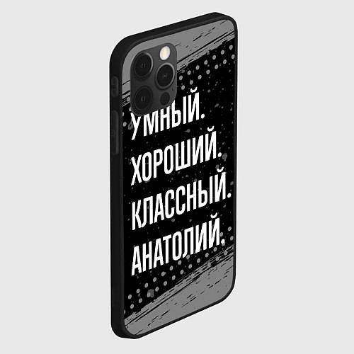 Чехол iPhone 12 Pro Умный хороший классный: Анатолий / 3D-Черный – фото 2