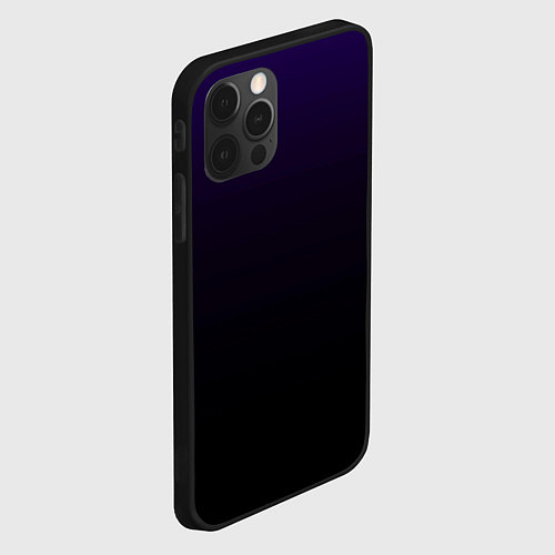 Чехол iPhone 12 Pro Фиолетово-чёрный тёмный градиент / 3D-Черный – фото 2