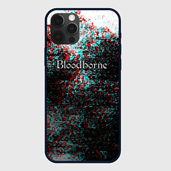Чехол для iPhone 12 Pro Bloodborn souls глитч краски, цвет: 3D-черный