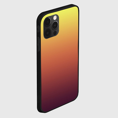 Чехол iPhone 12 Pro Градиент приглушённый жёлто-бордовый / 3D-Черный – фото 2