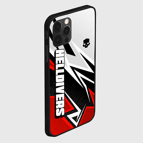 Чехол iPhone 12 Pro Helldivers 2: White x Red / 3D-Черный – фото 2