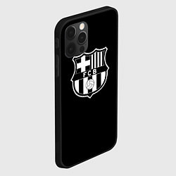 Чехол для iPhone 12 Pro Barcelona fc club белое лого, цвет: 3D-черный — фото 2