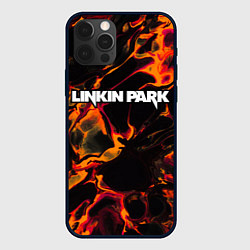 Чехол для iPhone 12 Pro Linkin Park red lava, цвет: 3D-черный