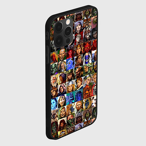 Чехол iPhone 12 Pro Портреты всех героев / 3D-Черный – фото 2