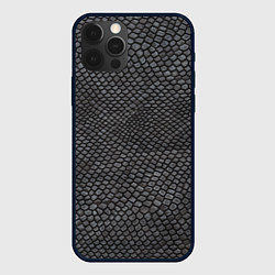 Чехол для iPhone 12 Pro Текстура змеиная кожа, цвет: 3D-черный