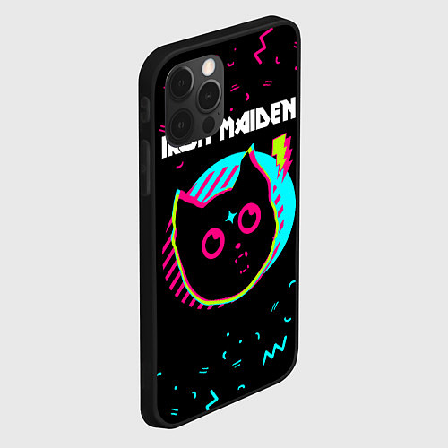 Чехол iPhone 12 Pro Iron Maiden - rock star cat / 3D-Черный – фото 2