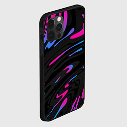 Чехол для iPhone 12 Pro Неоновые разводы - фиолетовый, цвет: 3D-черный — фото 2