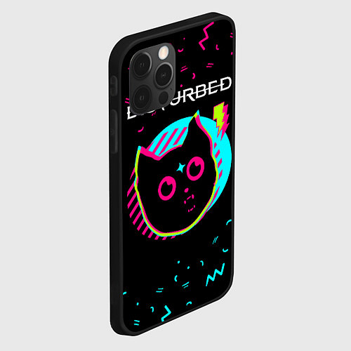 Чехол iPhone 12 Pro Disturbed - rock star cat / 3D-Черный – фото 2