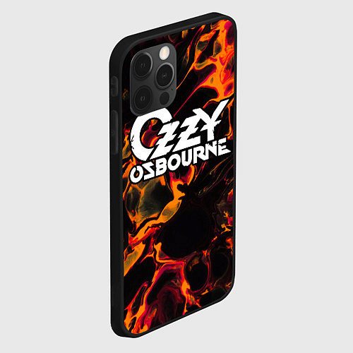 Чехол iPhone 12 Pro Ozzy Osbourne red lava / 3D-Черный – фото 2