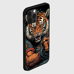 Чехол для iPhone 12 Pro Тигр в стойке тайский бокс, цвет: 3D-черный — фото 2