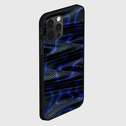 Чехол для iPhone 12 Pro Темно синие карбоновые волны, цвет: 3D-черный — фото 2