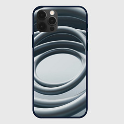 Чехол для iPhone 12 Pro Серые кольца, цвет: 3D-черный