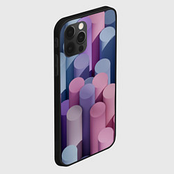 Чехол для iPhone 12 Pro Цветные цилиндры, цвет: 3D-черный — фото 2