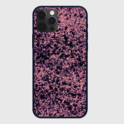 Чехол для iPhone 12 Pro Абстрактный брызги сине-розовый, цвет: 3D-черный