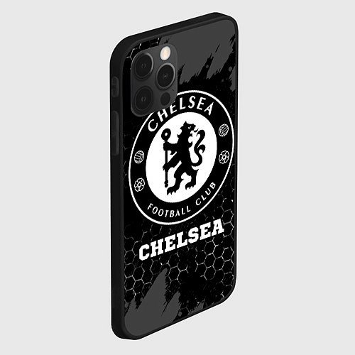 Чехол iPhone 12 Pro Chelsea sport на темном фоне / 3D-Черный – фото 2