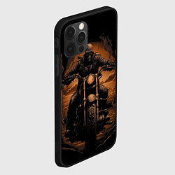 Чехол для iPhone 12 Pro Скелет едет на старом мотоцикле, цвет: 3D-черный — фото 2