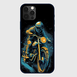 Чехол для iPhone 12 Pro Ночной мотокросс, цвет: 3D-черный