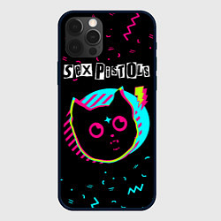 Чехол для iPhone 12 Pro Sex Pistols - rock star cat, цвет: 3D-черный