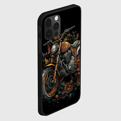 Чехол iPhone 12 Pro Мотоцикл абстракции / 3D-Черный – фото 2