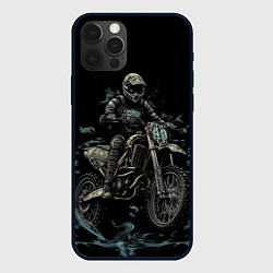 Чехол для iPhone 12 Pro Мото темный стиль, цвет: 3D-черный