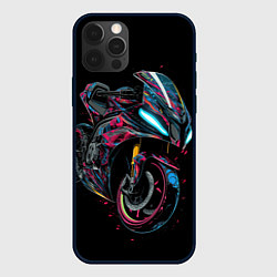 Чехол для iPhone 12 Pro Мотоцикл в стиле киберпанк, цвет: 3D-черный