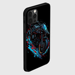 Чехол для iPhone 12 Pro Мотоцикл в стиле киберпанк, цвет: 3D-черный — фото 2