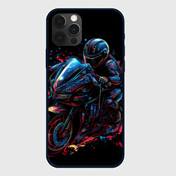 Чехол для iPhone 12 Pro Мотоцикл будущего в стиле киберпанк, цвет: 3D-черный