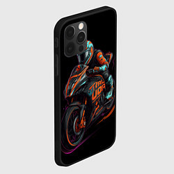 Чехол для iPhone 12 Pro Мотоцикл будущего в стиле киберпанк, цвет: 3D-черный — фото 2