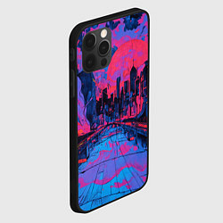 Чехол для iPhone 12 Pro Город в психоделических цветах, цвет: 3D-черный — фото 2