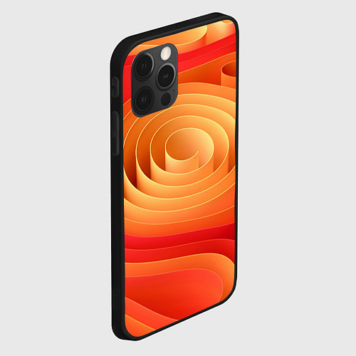 Чехол iPhone 12 Pro Оранжевые объемные круги / 3D-Черный – фото 2