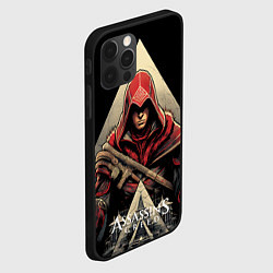 Чехол для iPhone 12 Pro Assassins creed темный капюшон, цвет: 3D-черный — фото 2